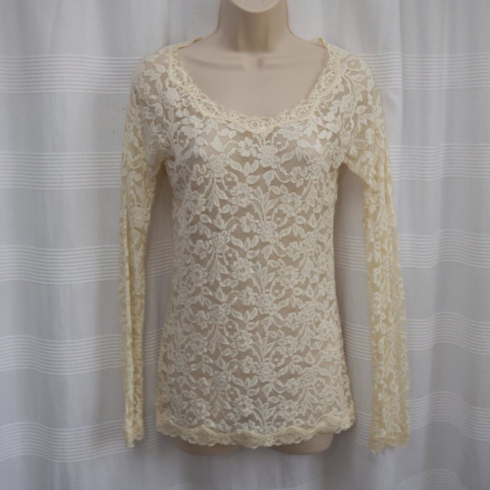VINTAGE & RARE Lace Longsleeve Top by Victoria's Secret